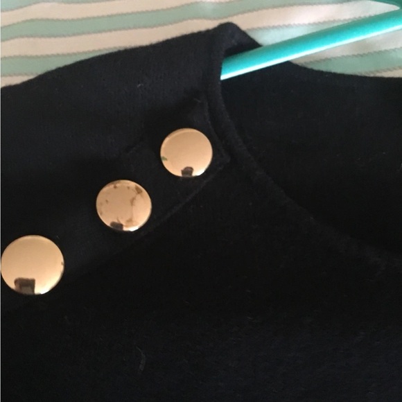 Black Sweater with Gold Button Accents. Size M. - Picture 3 of 11